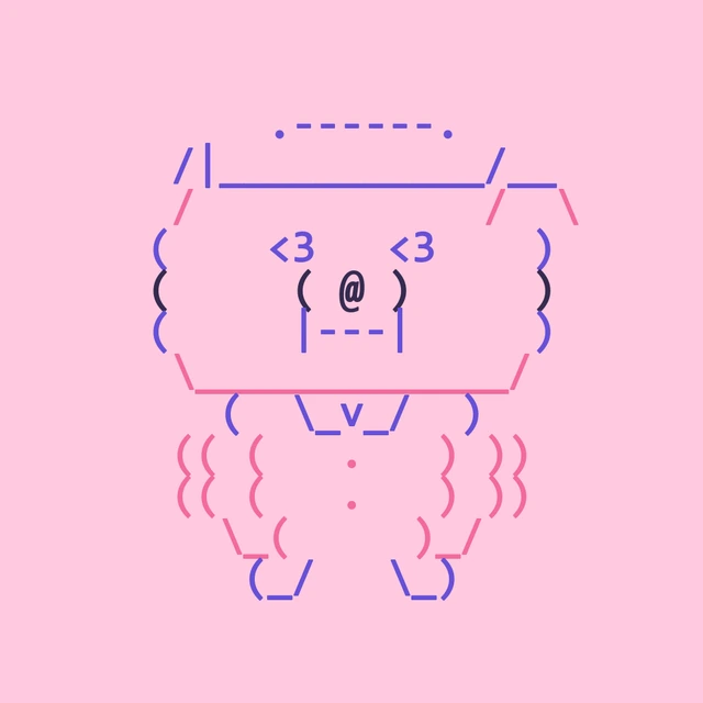 A colorful common ASCII Dog from the Genesis collection