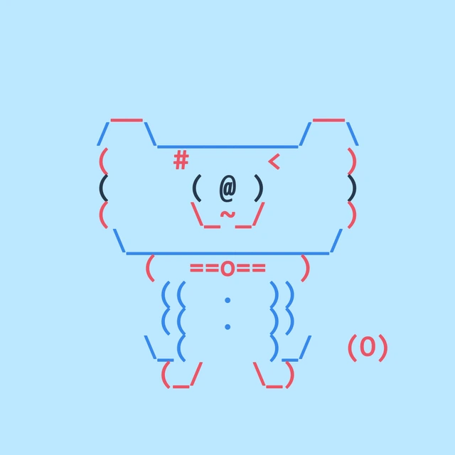 A colorful common ASCII Dog from the Genesis collection